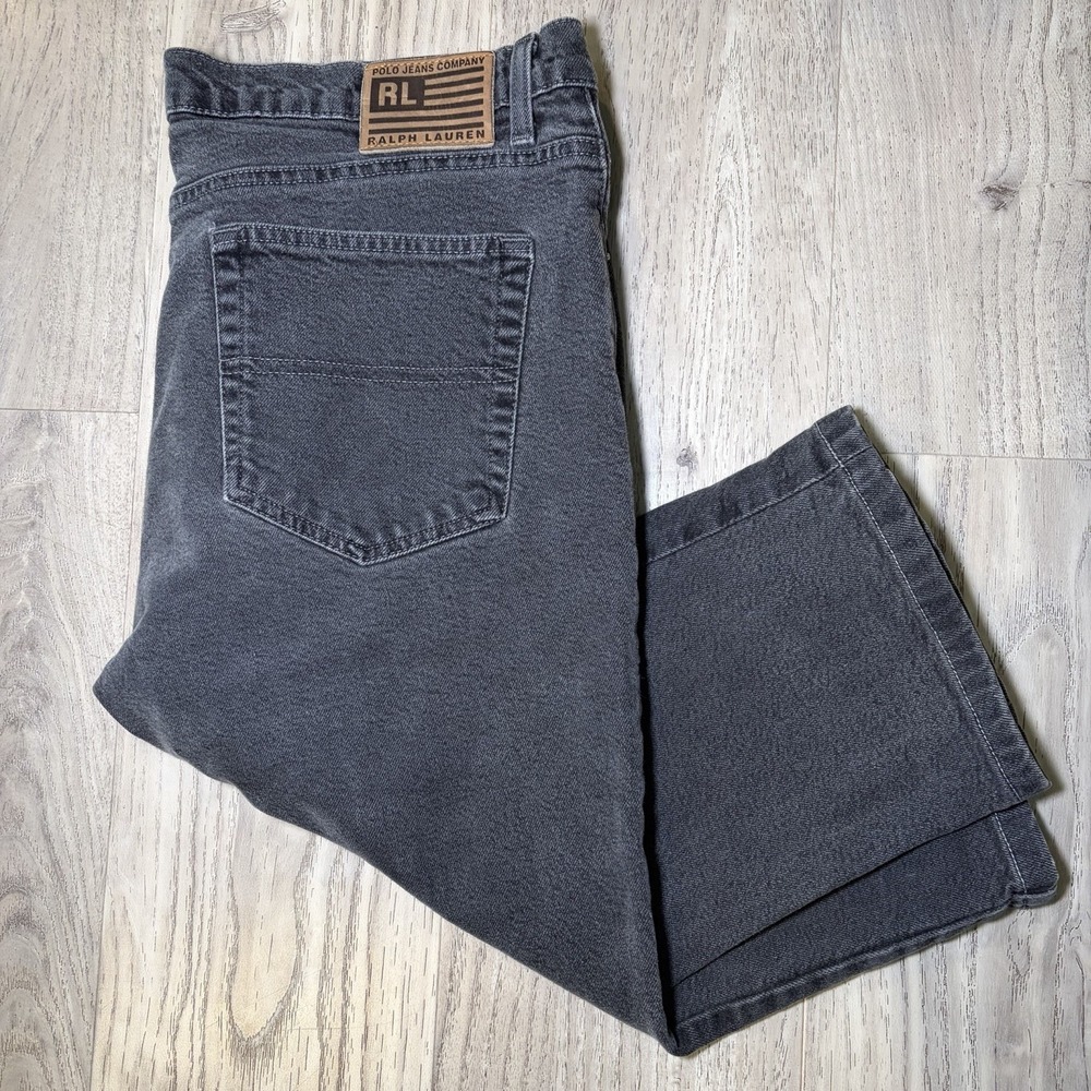 Polo Ralph Lauren Jeans Womens Size 14‎ Black Cotton Mid Rise Short Relaxed Fit